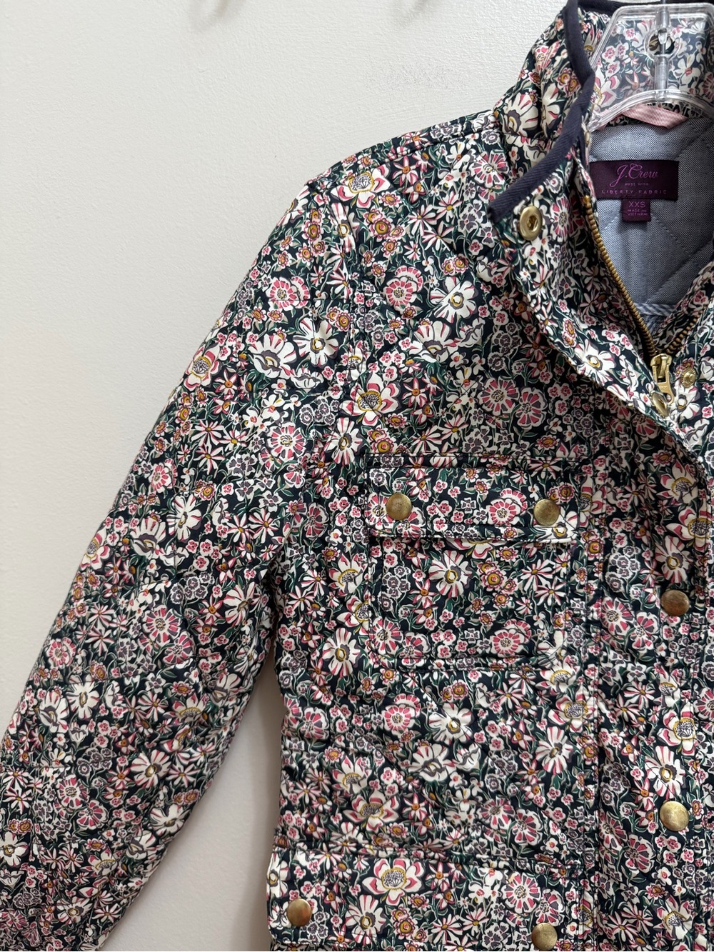 J. Crew Liberty Fabric Quilted Jacket Downtown Fields Garden Floral  Size XXS - Picture 4 of 9